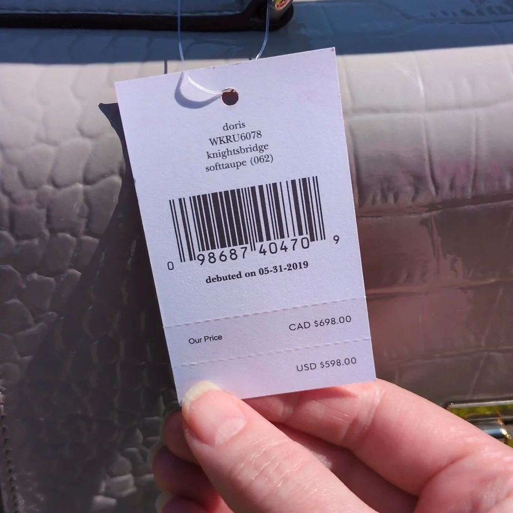 Kate Spade Doris Knightsbridge Grey Crocodile Emboss Leather Crossbody Satchel - Picture 4 of 14